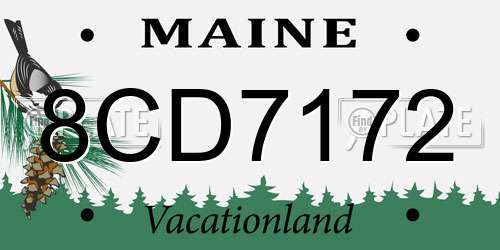 8CD7172 Maine License Plate