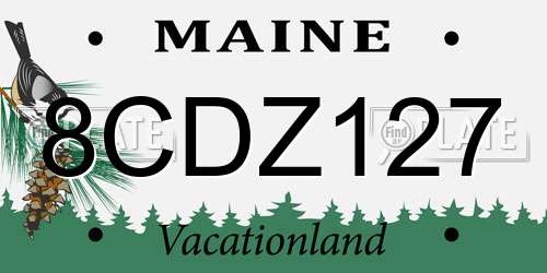 8CDZ127 Maine License Plate