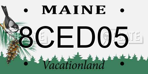 8CED05 Maine License Plate