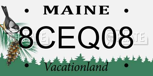 8CEQ08 Maine License Plate
