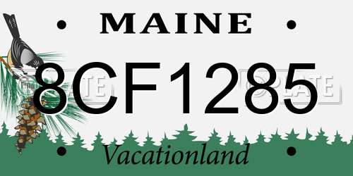 8CF1285 Maine License Plate