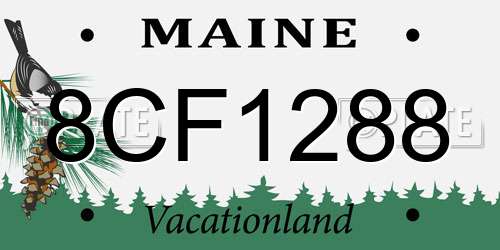 8CF1288 Maine License Plate
