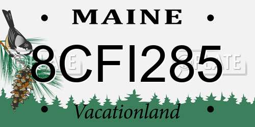 8CFI285 Maine License Plate
