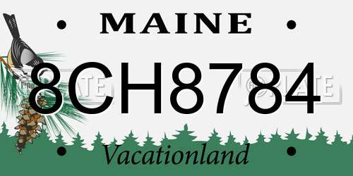 8CH8784 Maine License Plate