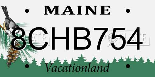 8CHB754 Maine License Plate