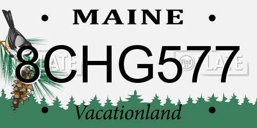 8CHG577 Maine License Plate