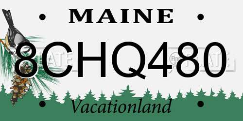 8CHQ480 Maine License Plate
