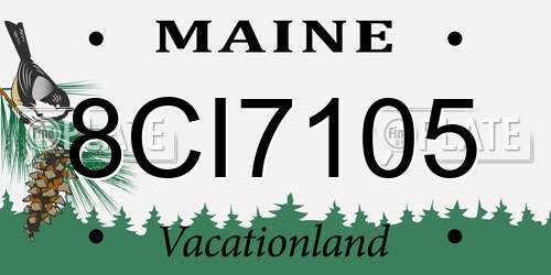 8CI7105 Maine License Plate