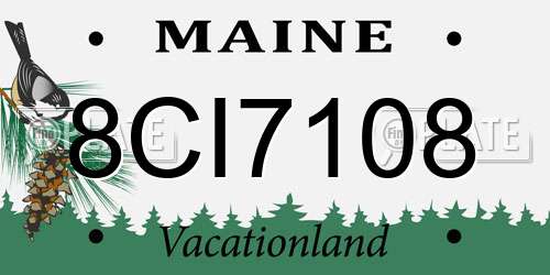 8CI7108 Maine License Plate