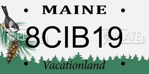 8CIB19 Maine License Plate