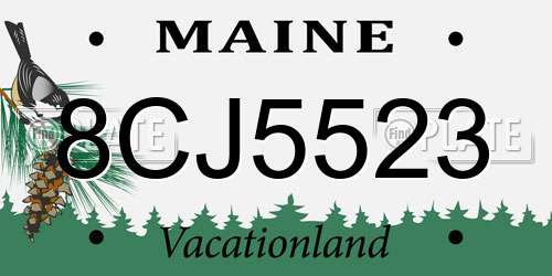 8CJ5523 Maine License Plate