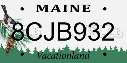 8CJB932 Maine License Plate