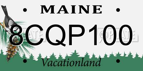 8CQP100 Maine License Plate