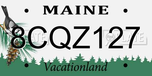 8CQZ127 Maine License Plate