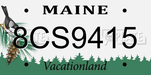 8CS9415 Maine License Plate