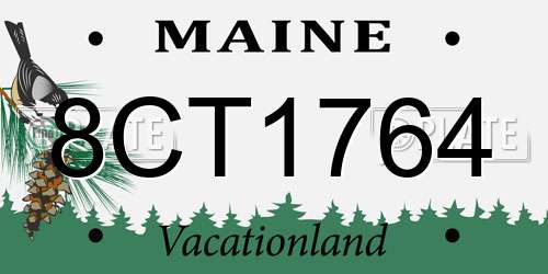 8CT1764 Maine License Plate