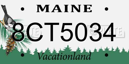 8CT5034 Maine License Plate