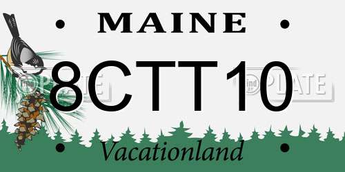 8CTT10 Maine License Plate
