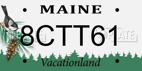 8CTT61 Maine License Plate