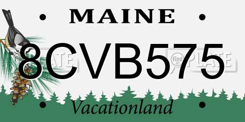 8CVB575 Maine License Plate