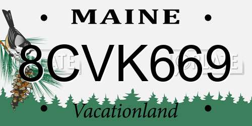 8CVK669 Maine License Plate