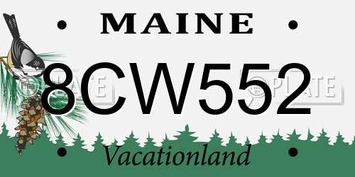 8CW552 Maine License Plate