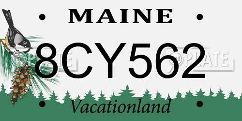 8CY562 Maine License Plate