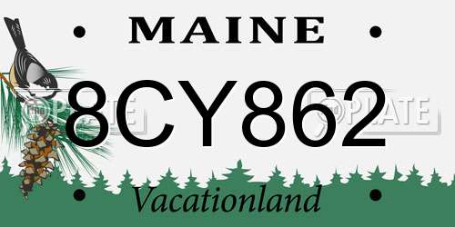8CY862 Maine License Plate