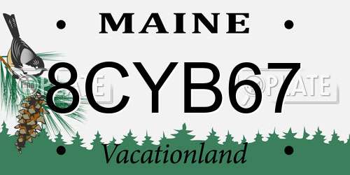 8CYB67 Maine License Plate