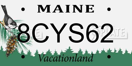 8CYS62 Maine License Plate