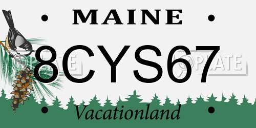 8CYS67 Maine License Plate
