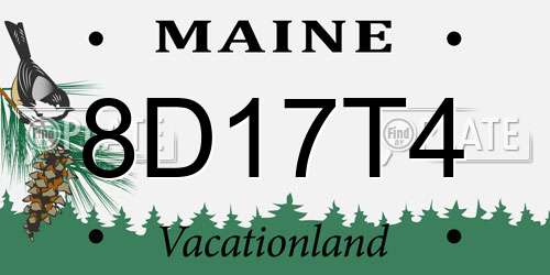 8D17T4 Maine License Plate