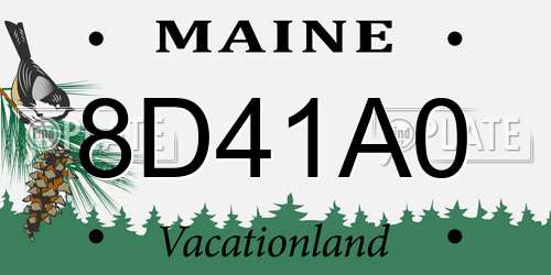 8D41A0 Maine License Plate