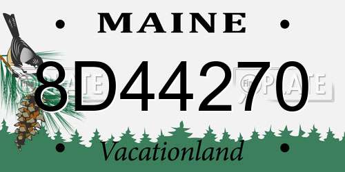 8D44270 Maine License Plate