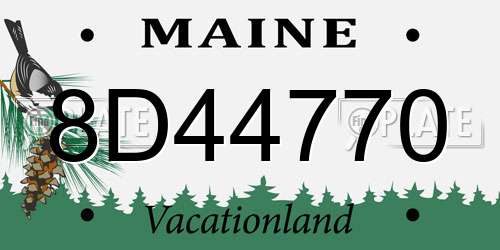 8D44770 Maine License Plate