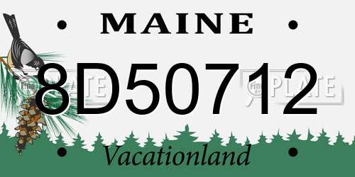 8D50712 Maine License Plate