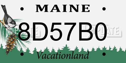 8D57B0 Maine License Plate
