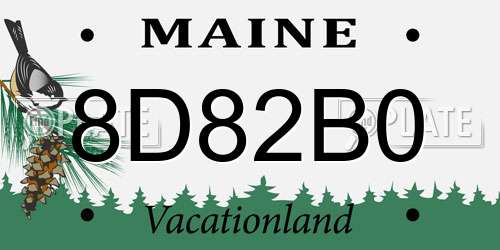 8D82B0 Maine License Plate