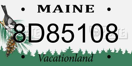 8D85108 Maine License Plate