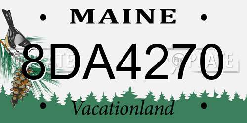 8DA4270 Maine License Plate