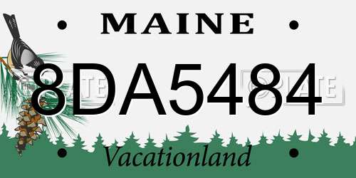 8DA5484 Maine License Plate