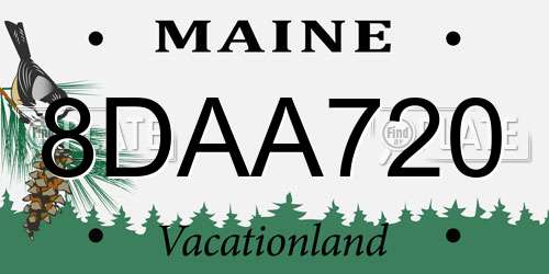 8DAA720 Maine License Plate