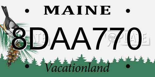 8DAA770 Maine License Plate