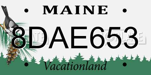 8DAE653 Maine License Plate