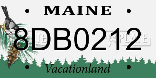 8DB0212 Maine License Plate
