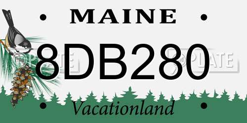8DB280 Maine License Plate