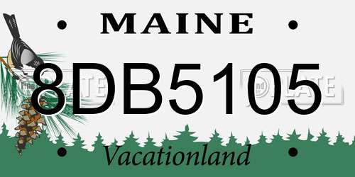 8DB5105 Maine License Plate