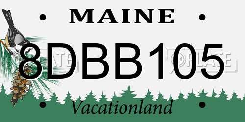 8DBB105 Maine License Plate