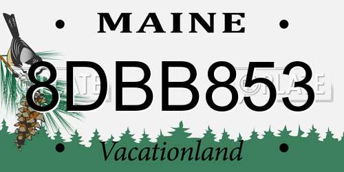 8DBB853 Maine License Plate