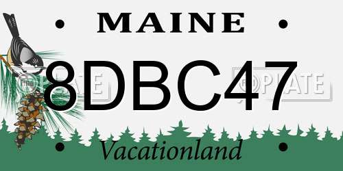8DBC47 Maine License Plate